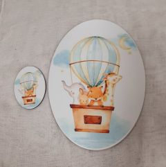 Σετ πλάτη για λαμπάδα αερόστατο με ζωάκια & στοιχείο