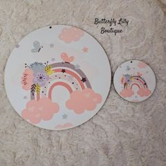 Σετ πλάτη για λαμπάδα ουράνιο τόξο σε οβάλ & στοιχείο 