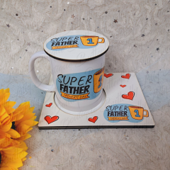 Σετ κούπα σουβέρ δισκάκι Μπαμπά Super Father