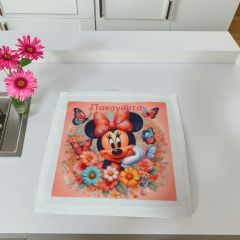 Πετσετούλα με εκτύπωση minnie και όνομα