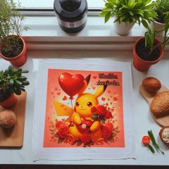 Πετσετούλα με εκτύπωση pikachu και όνομα 2