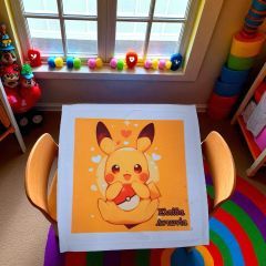 Πετσετούλα με εκτύπωση pikachu και όνομα 